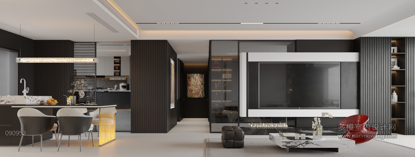 意式客餐厅-电视墙静态