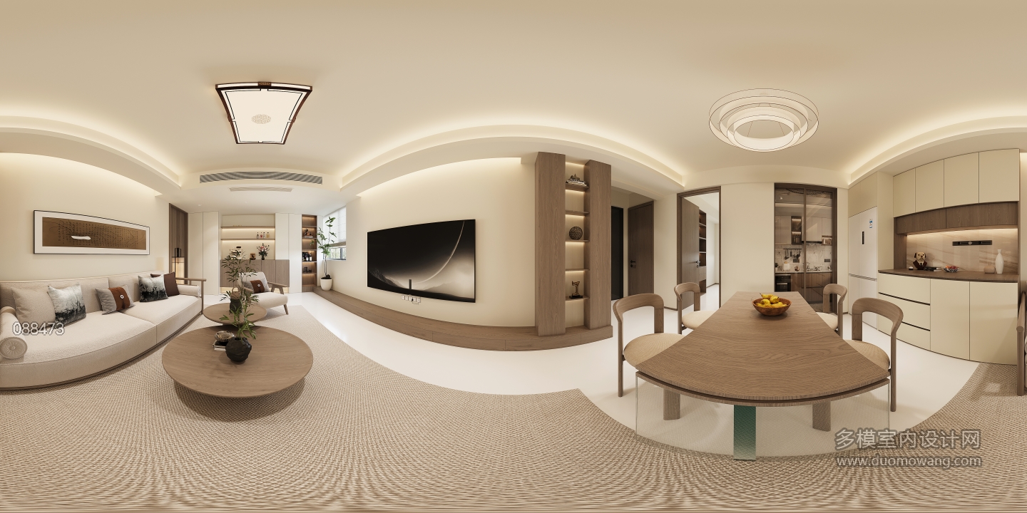 现代客餐厅全景