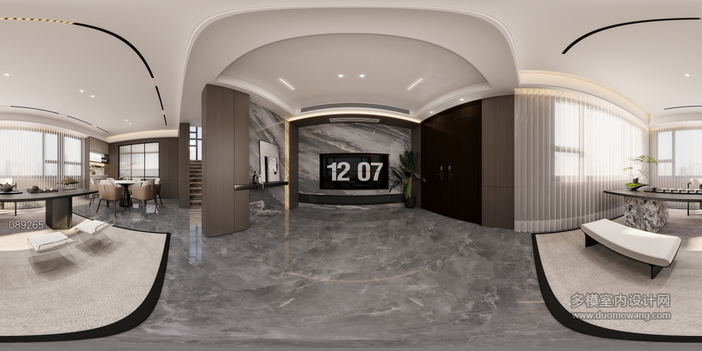 现代一楼客厅-全景02