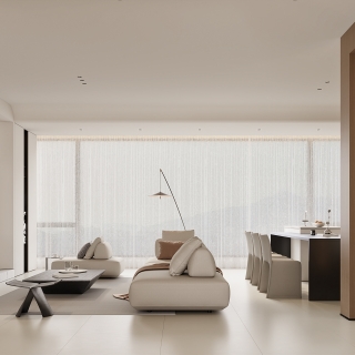 极简奶油玄关特写