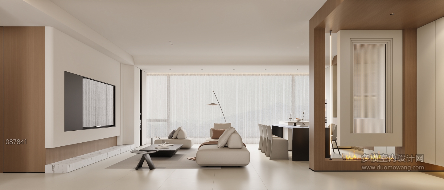 极简奶油玄关特写