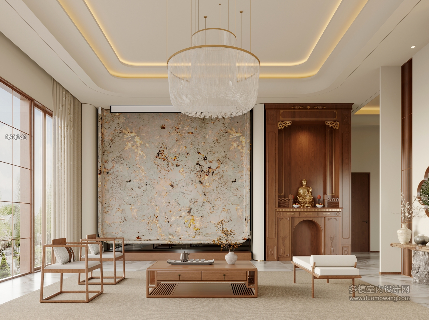 新中式一层电视墙