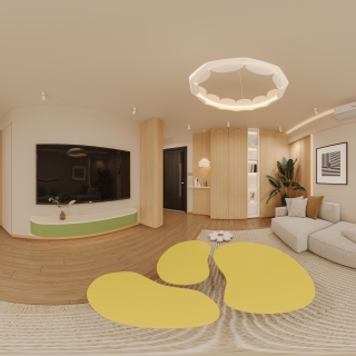 原木风全景客餐厅