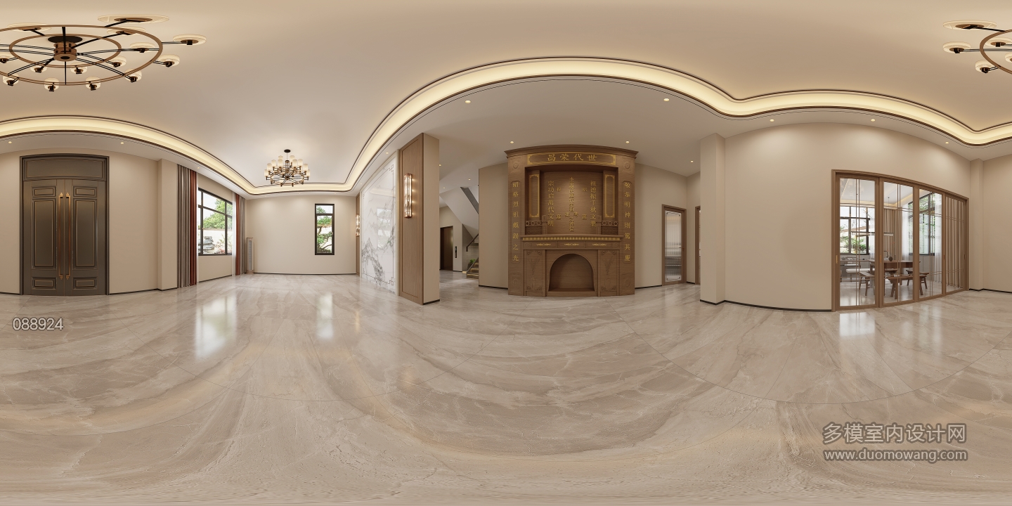 新中式一层大厅360