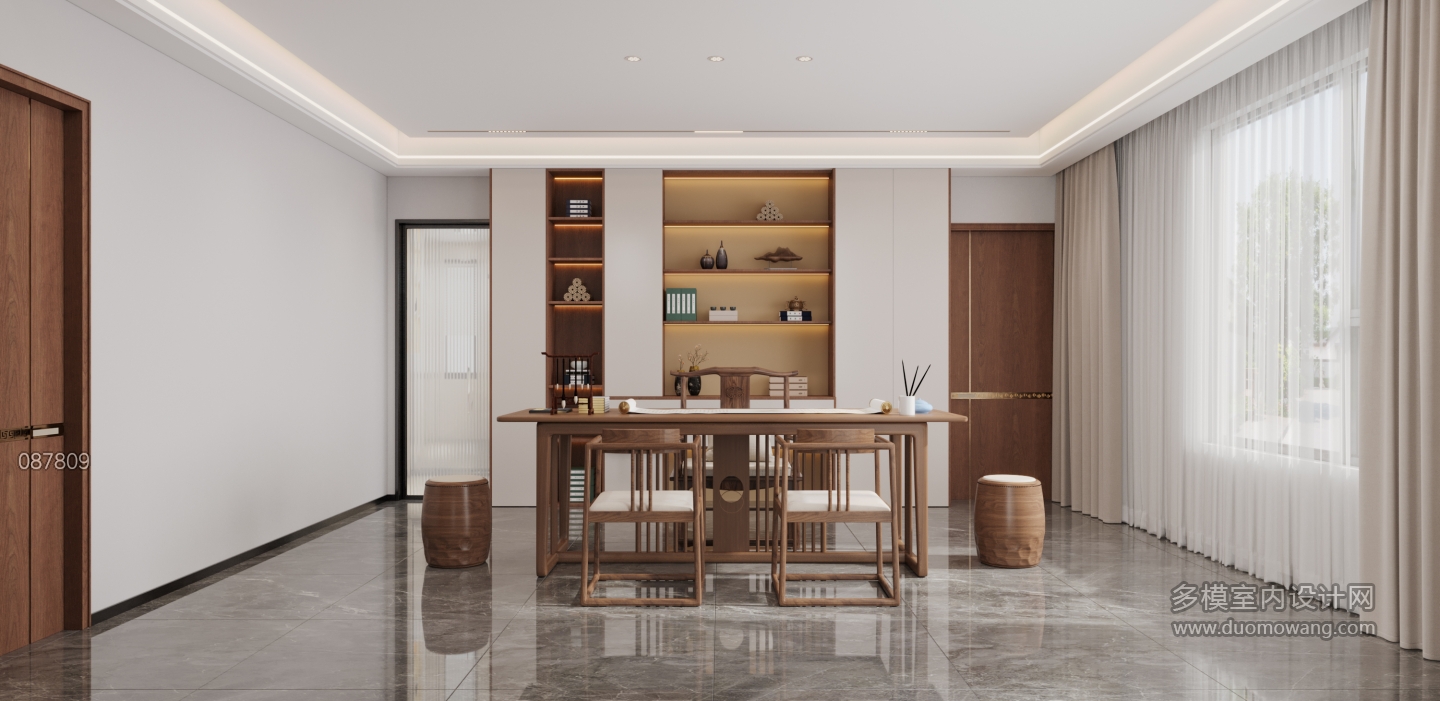 新中式2楼_书房