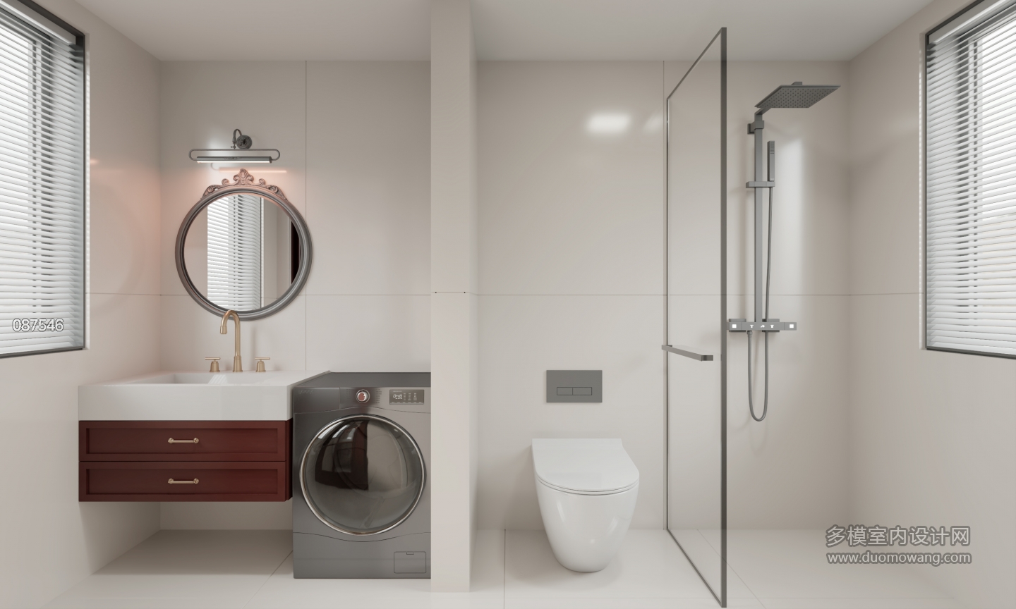 美式三楼卫生间单张