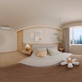 原木风全景主卧