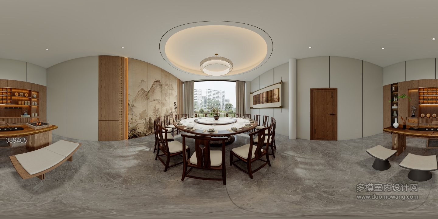 新中式餐厅全景