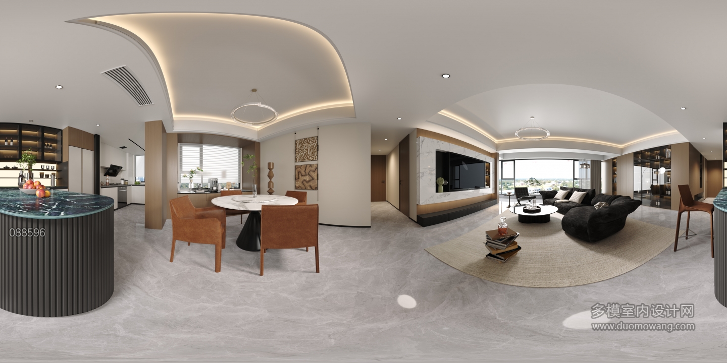 现代餐厅360全景