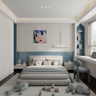 美式二楼儿童房单张