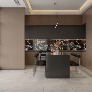 意式轻奢一楼餐厨