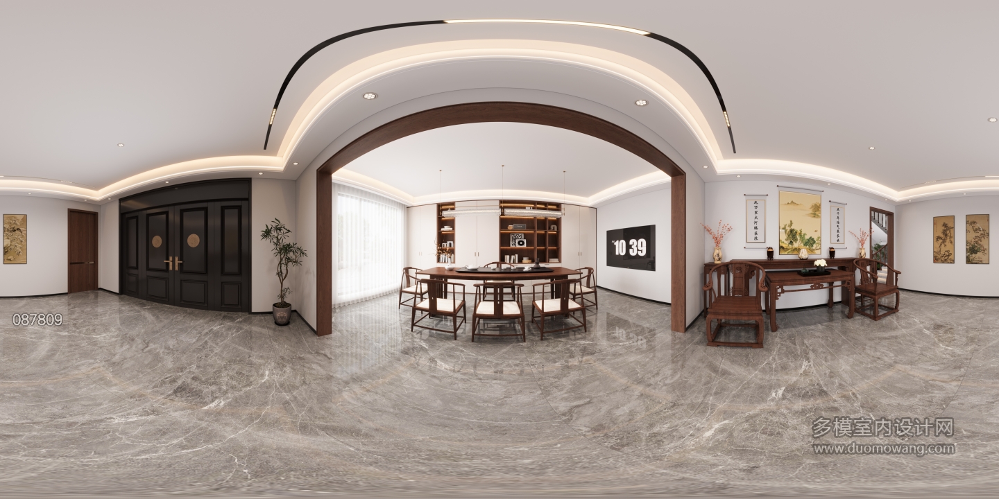 新中式1楼_门厅全景