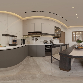 新中式一层厨房360