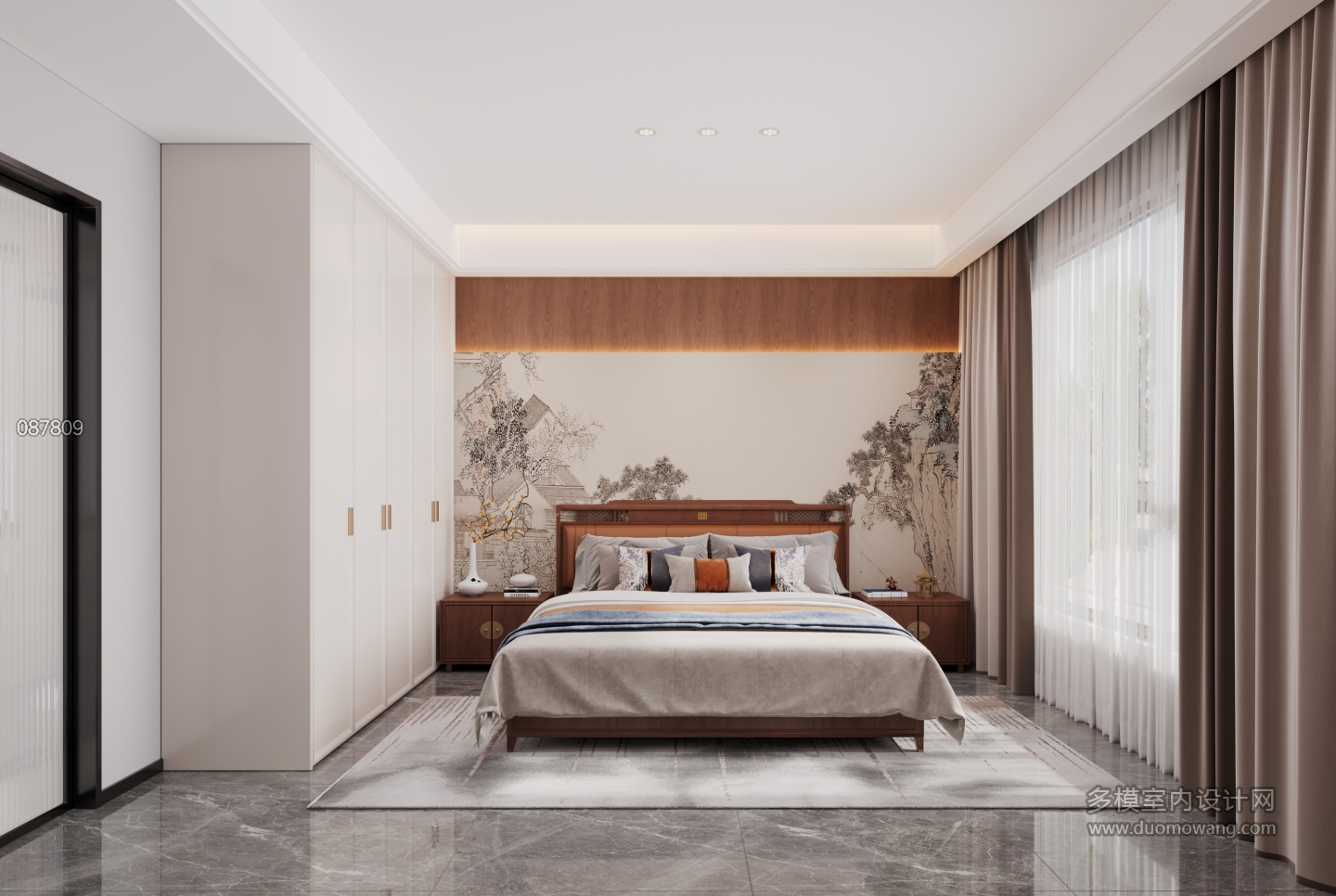 新中式2楼主卧室