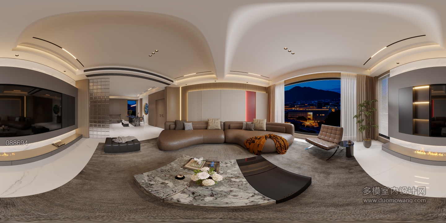 现代客餐厅全景