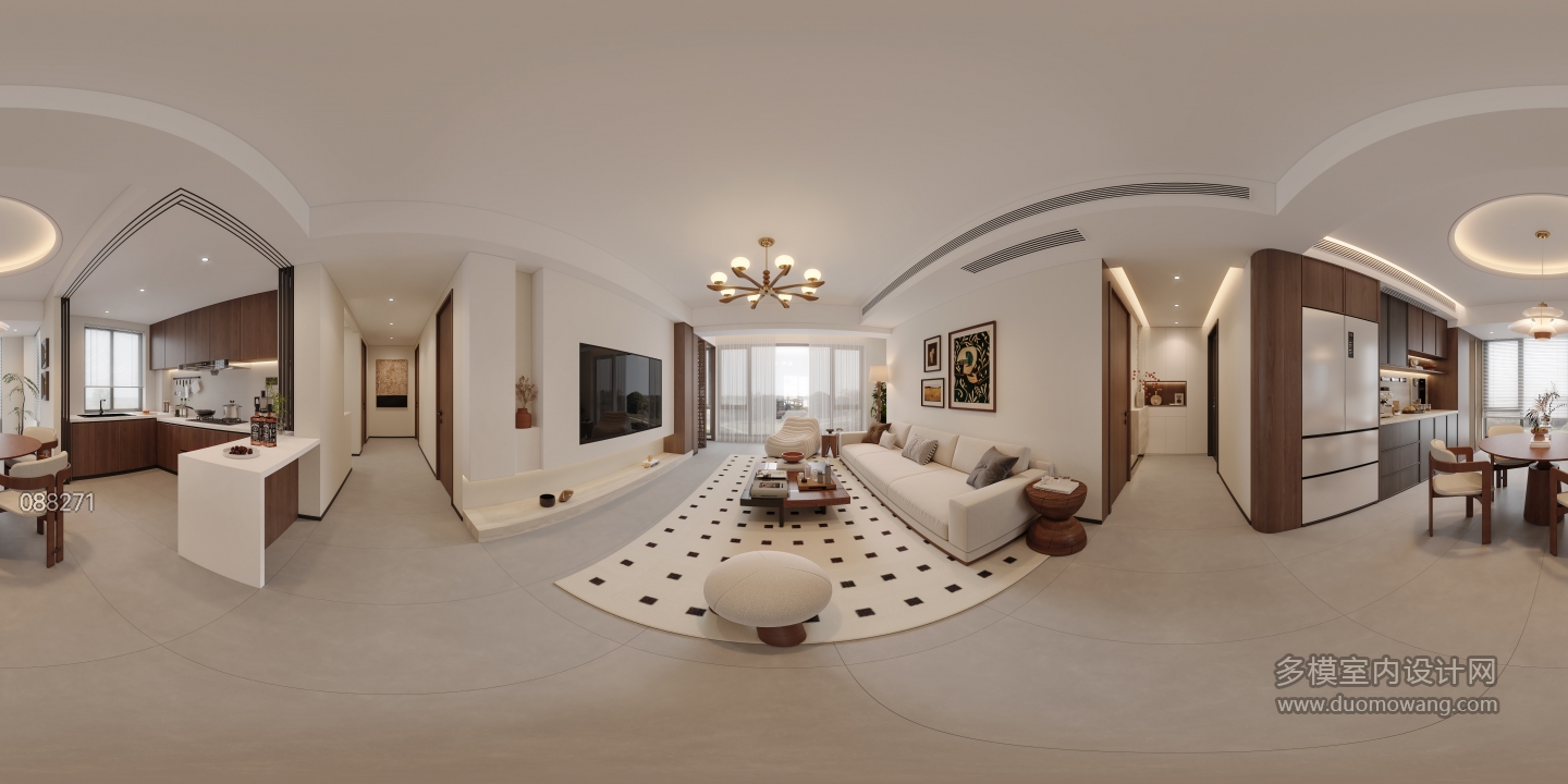 现代中古客餐厅全景