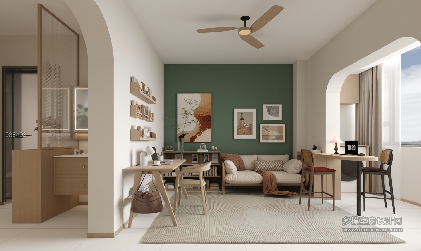 原木沙发背景墙单张