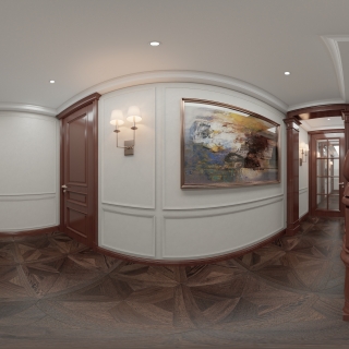 美式二楼过廊全景