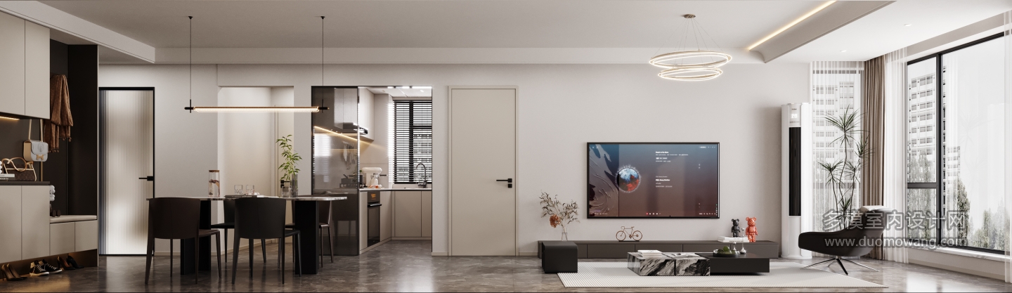 现代电视墙特写