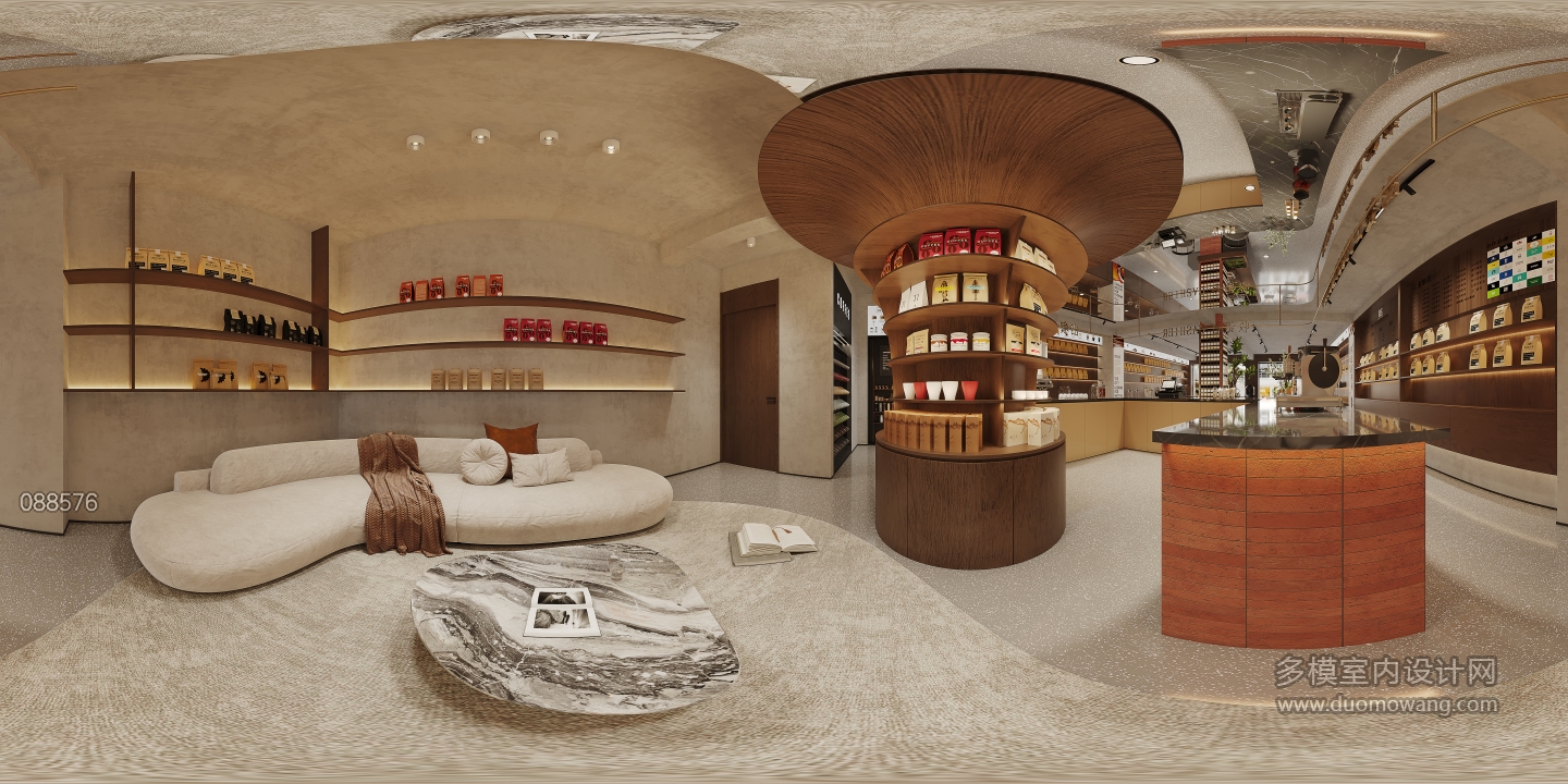 现代咖啡店全景3603