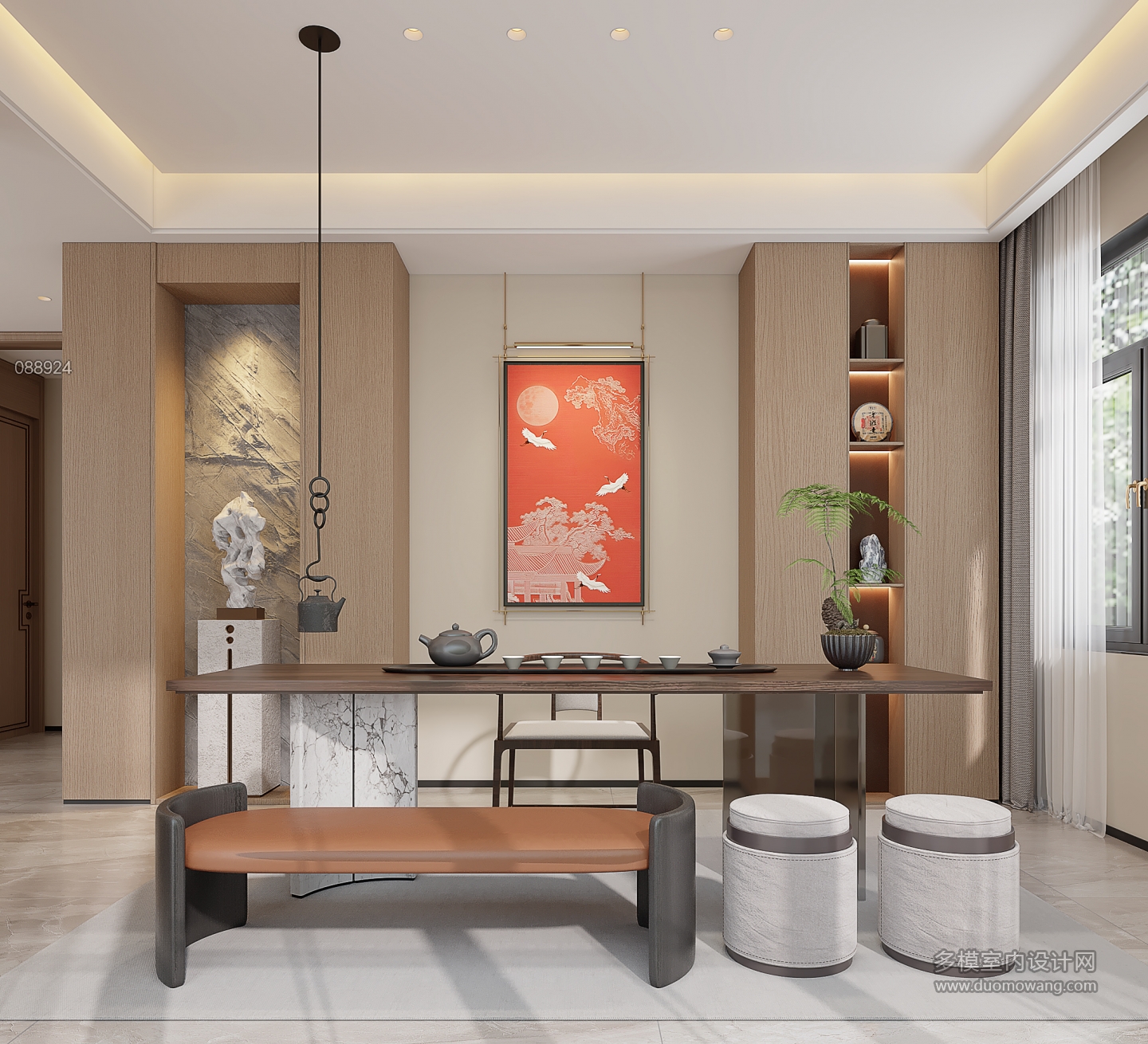 新中式顶层书房