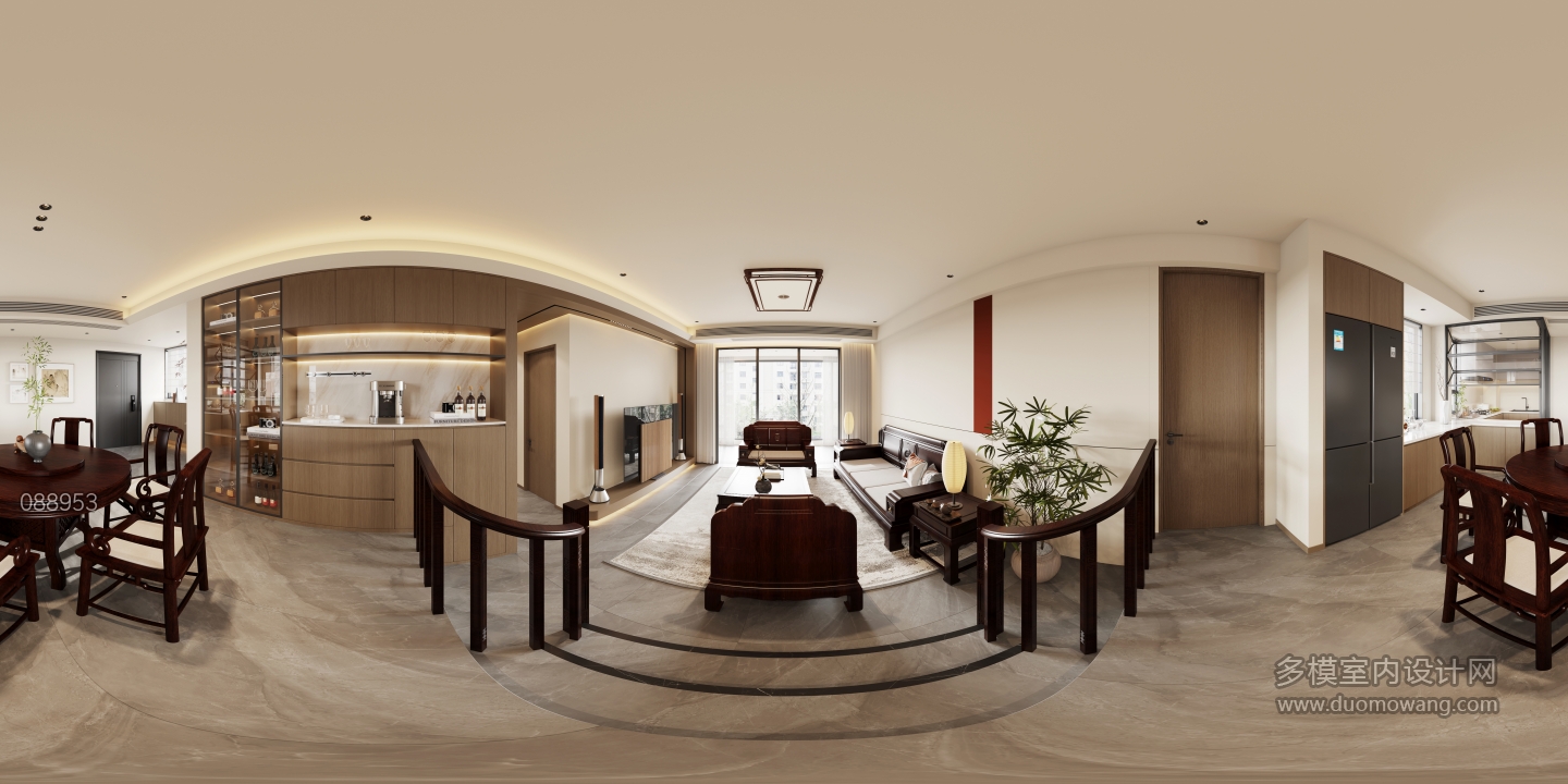 1新中式客餐厅全景