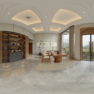 新中式客厅全景