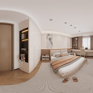 现代男孩房全景