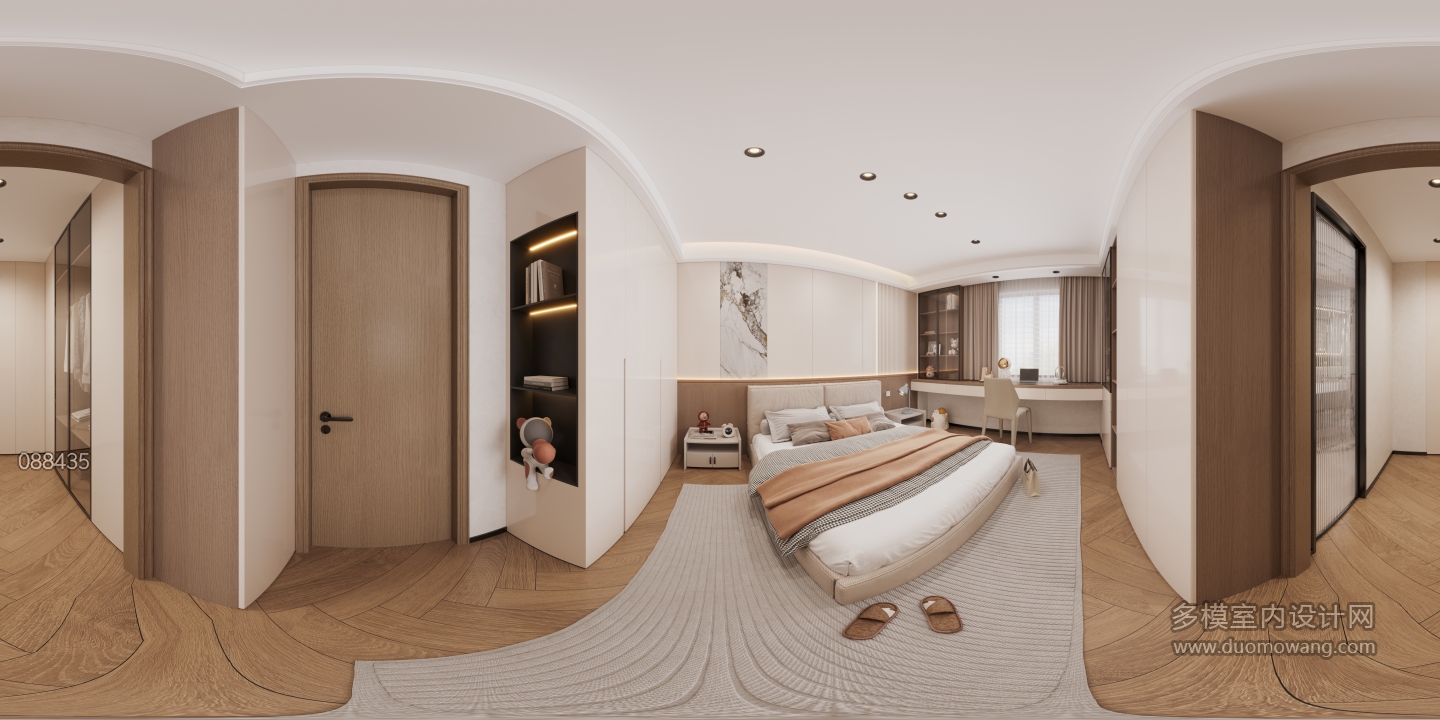 现代男孩房全景