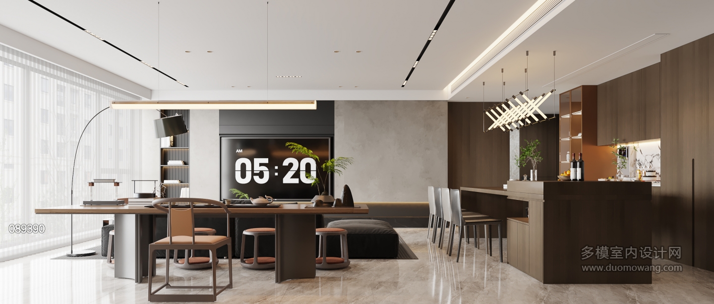 意式客餐厅-电视墙静态