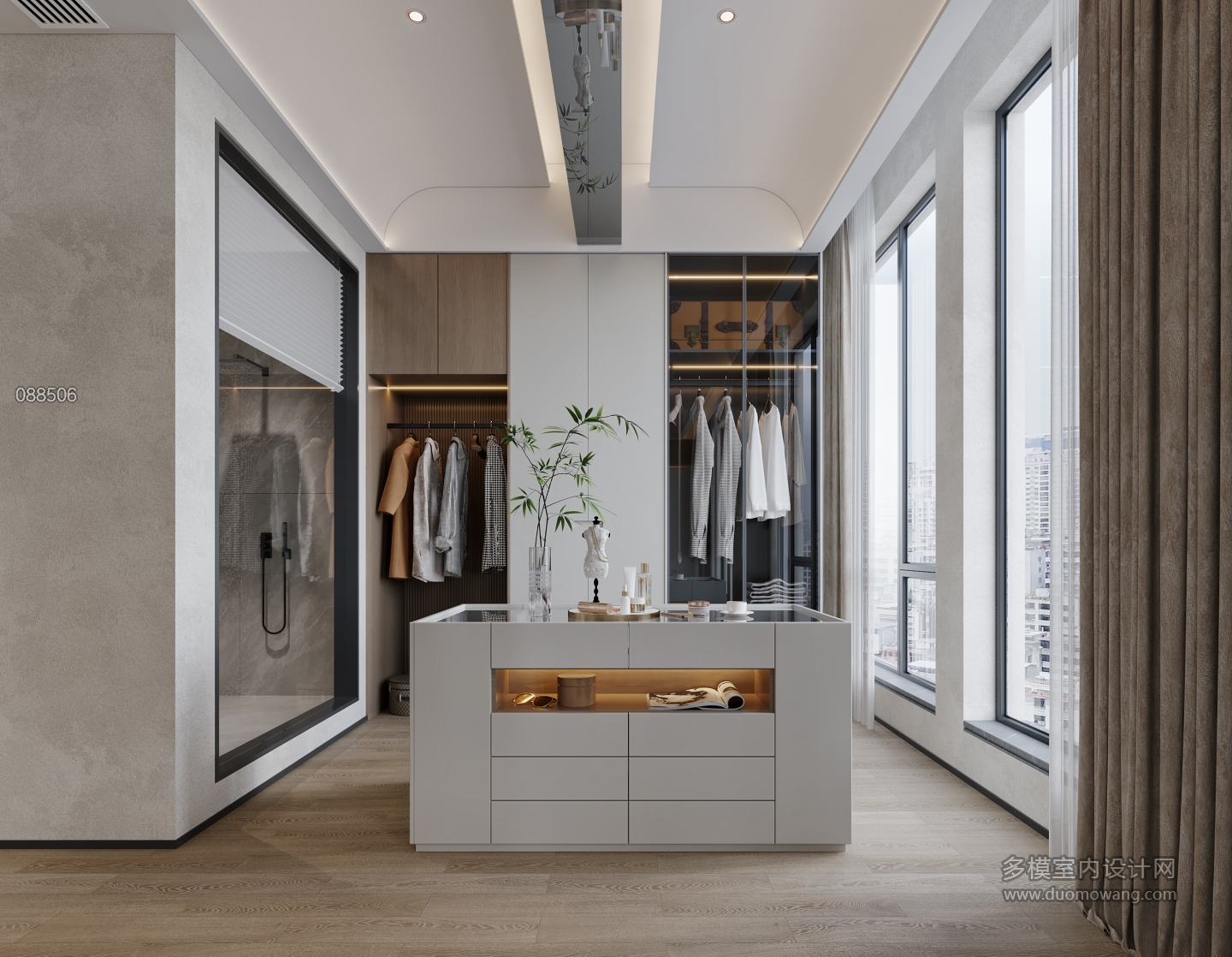 现代主卧室2衣帽间特写