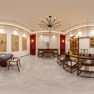 新中式客厅全景