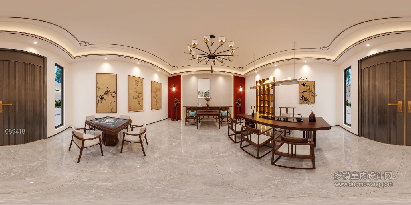 新中式客厅全景