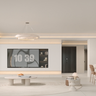 奶油风电视背景墙单张