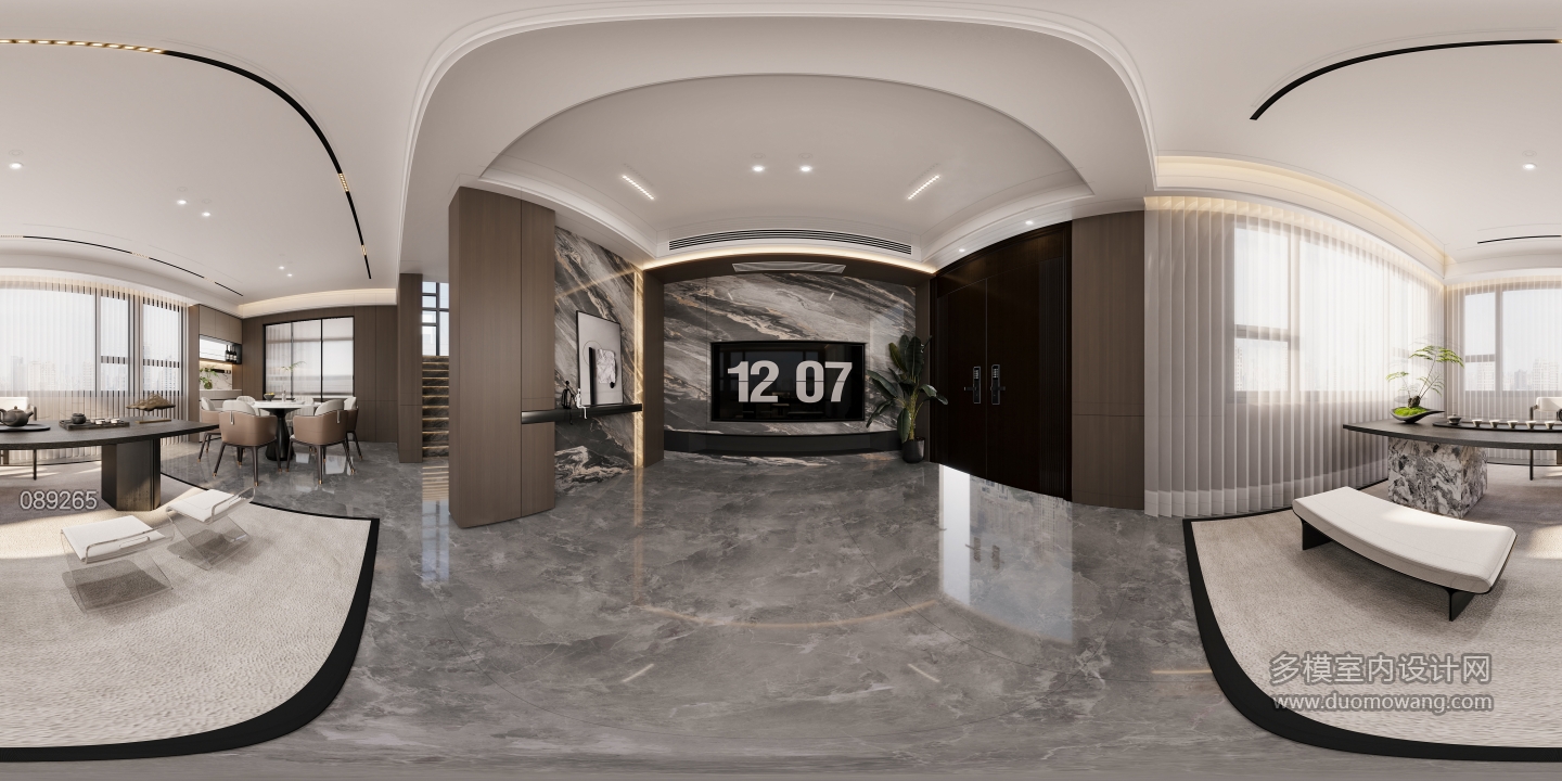 现代一楼客厅-全景