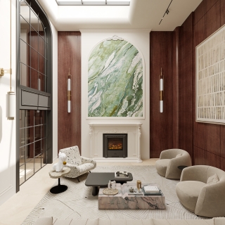 法式复古地下室客厅