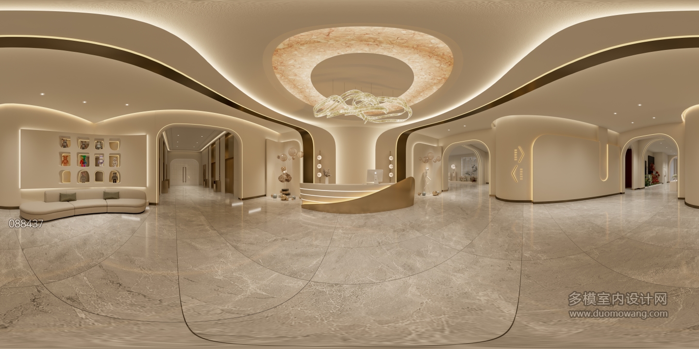 现代婚宴公区全景