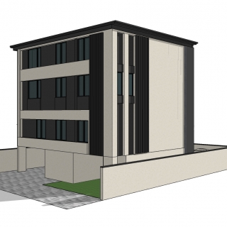 现代别墅北立面