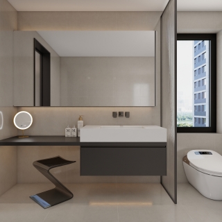 现代-1层浴室柜单张