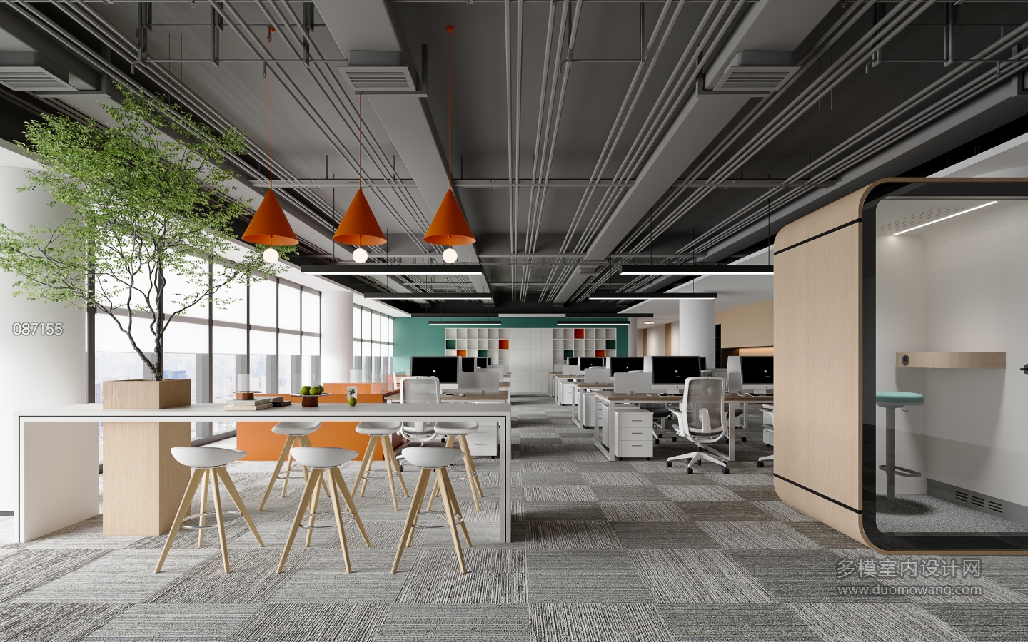 现代二楼公共办公室