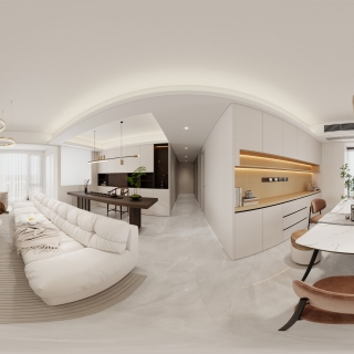 现代奶油风客餐厅