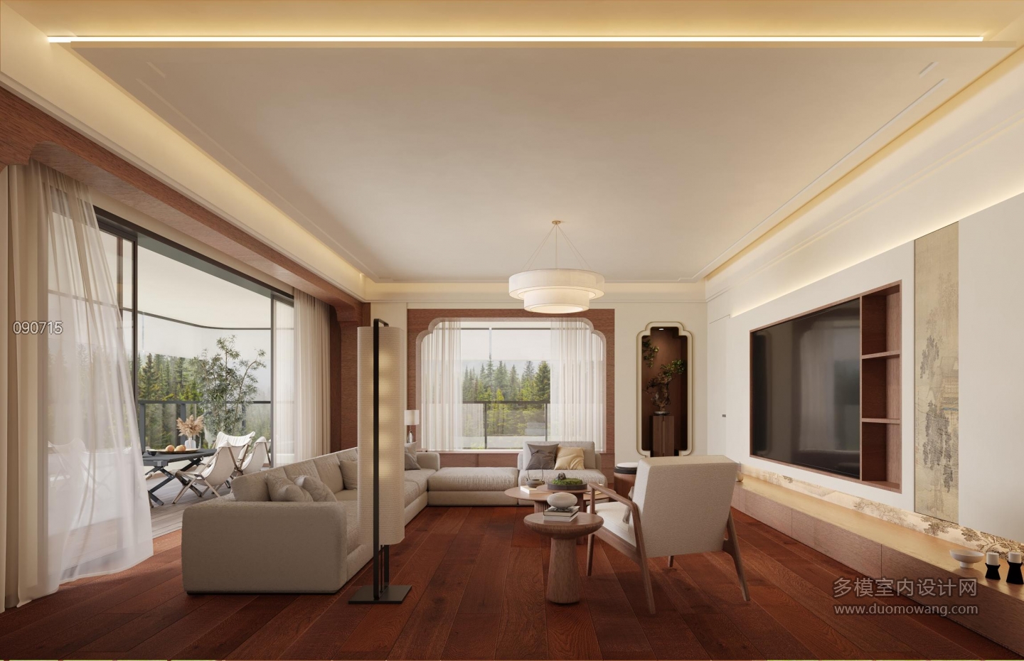 客餐厅+书房_阳台端景_0000