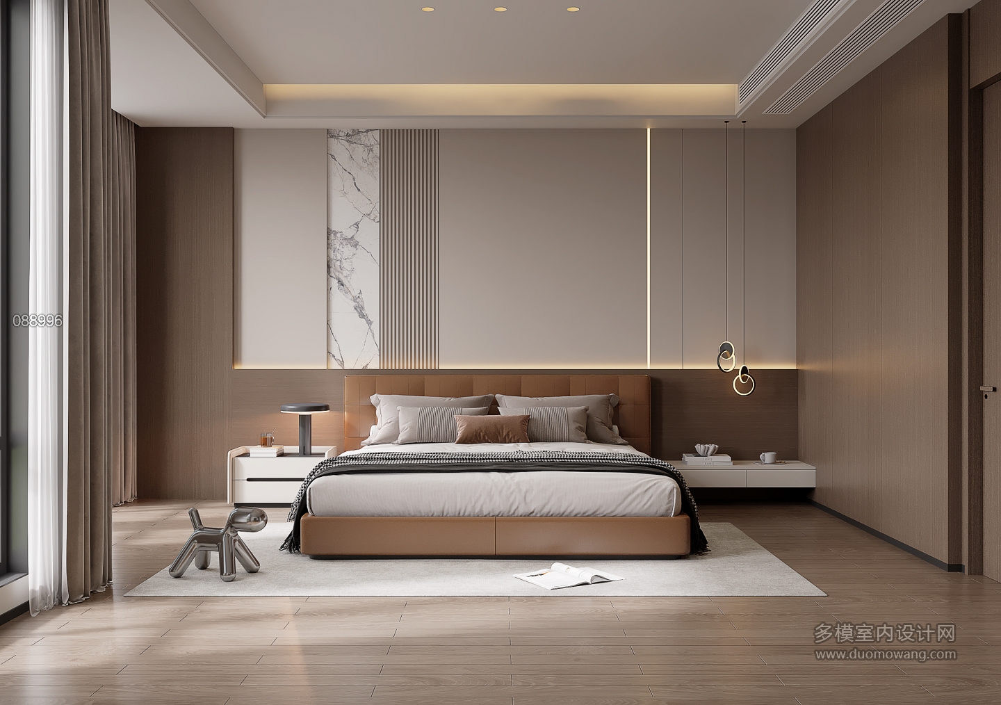 意式轻奢三楼主卧