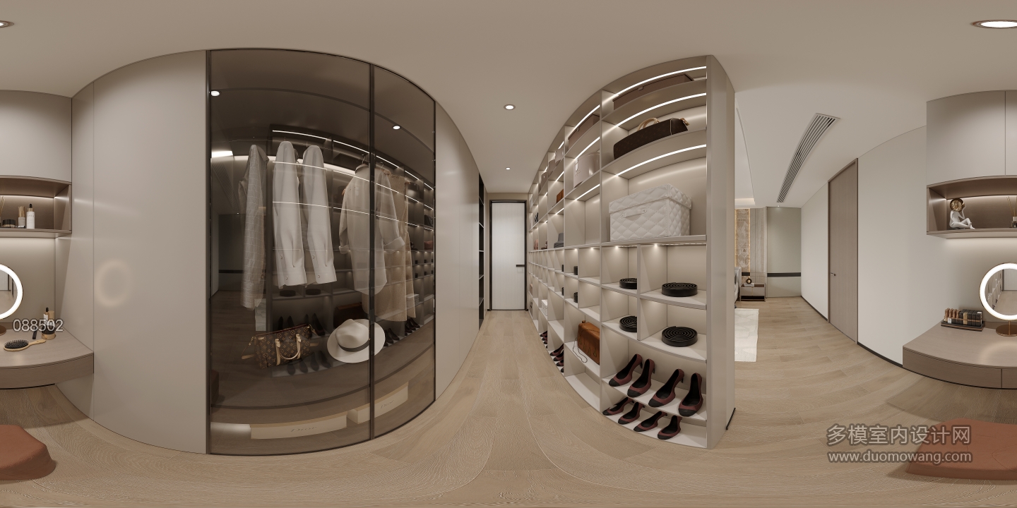 二楼_主卧衣帽间全景
