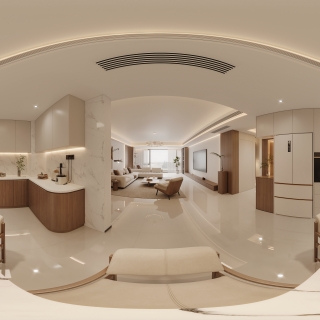 简约原木风餐厅全景