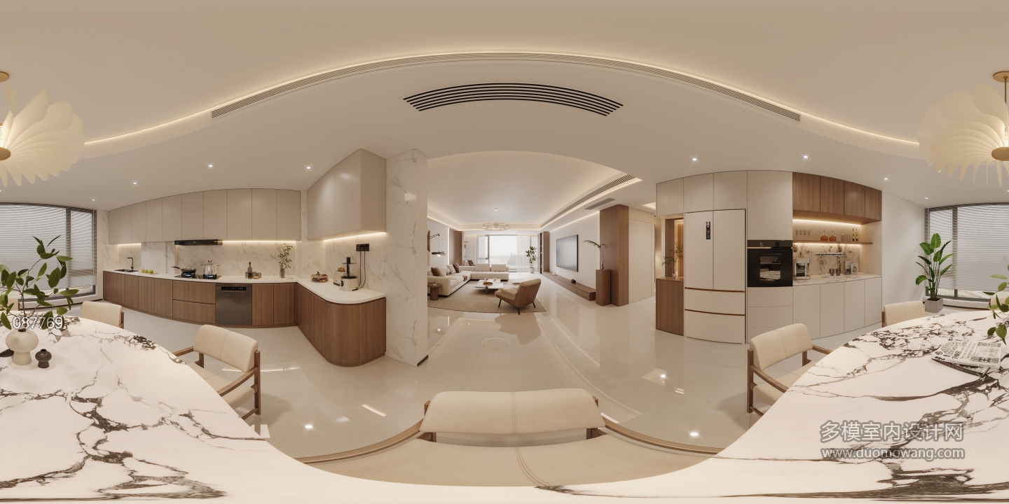 简约原木风餐厅全景