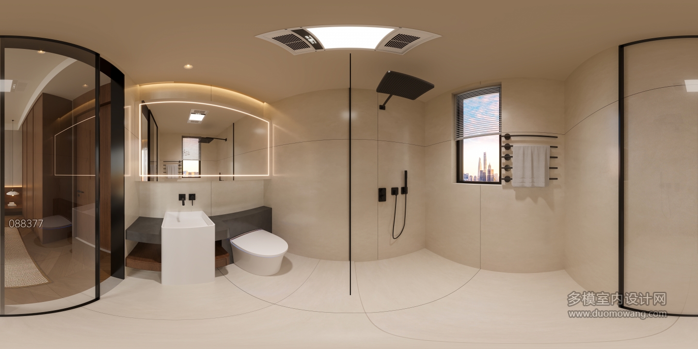 宋氏三楼卧室卫生间全景