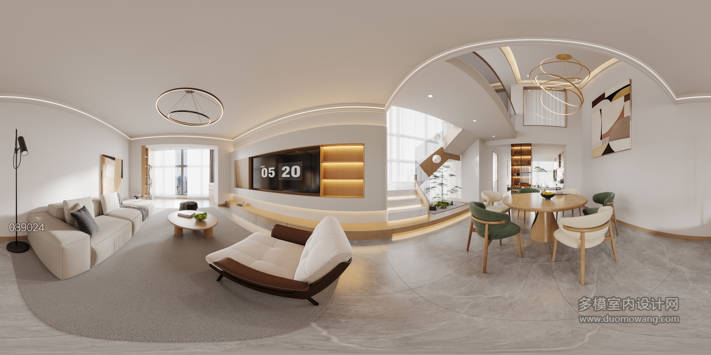 现代公寓客厅全景