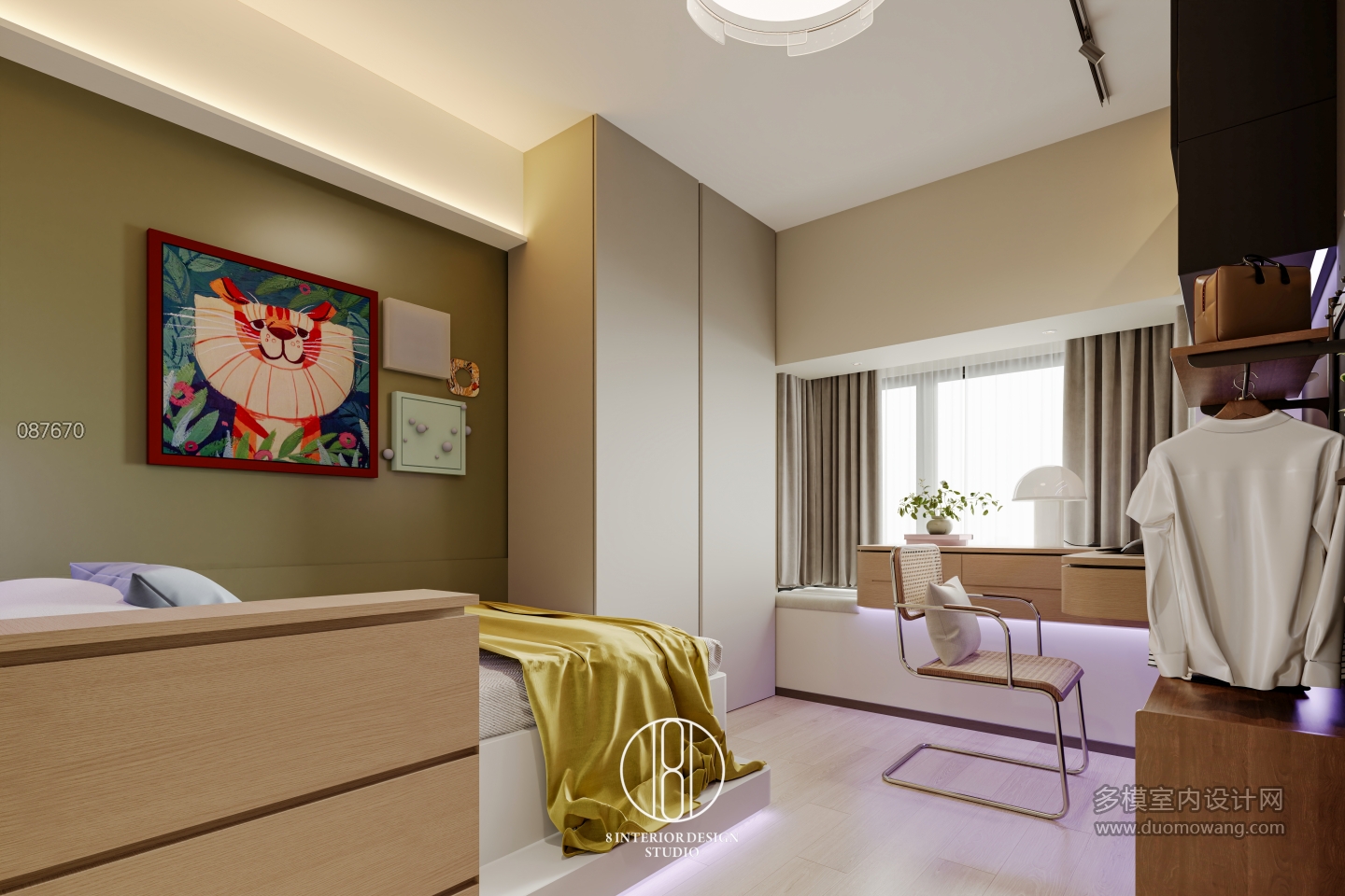 现代儿童房静态