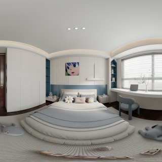 美式二楼儿童房全景